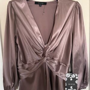 Ava Rose Women's Satin Blouse - Mauve